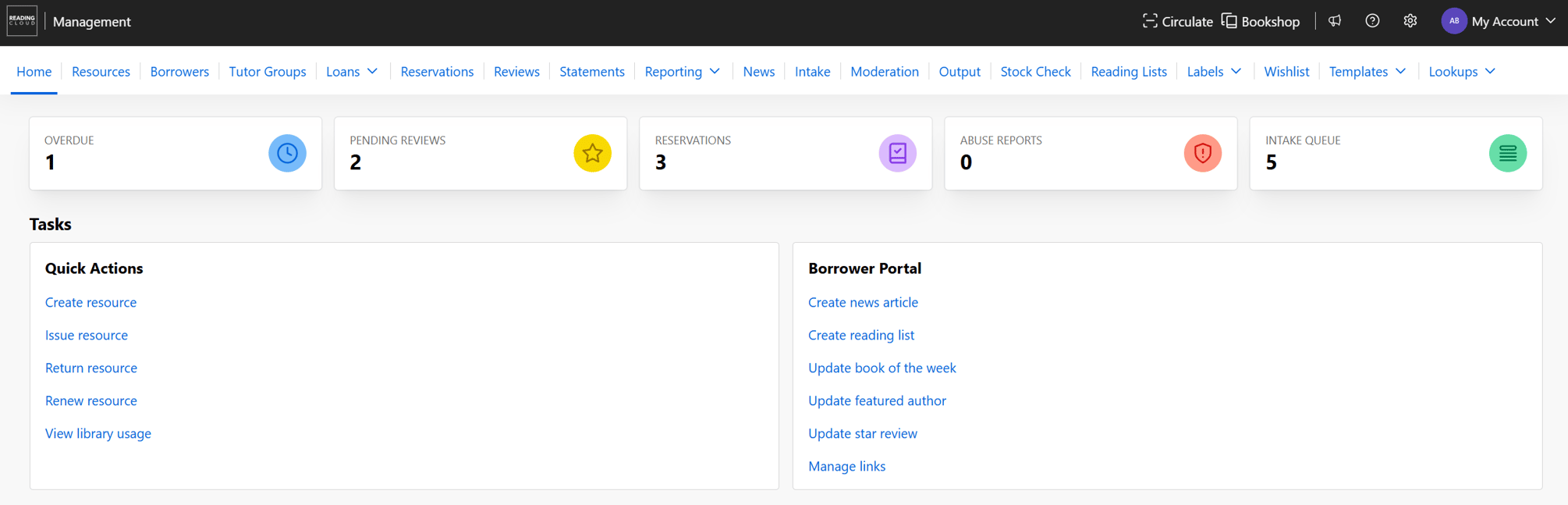Management - Quick View Panels