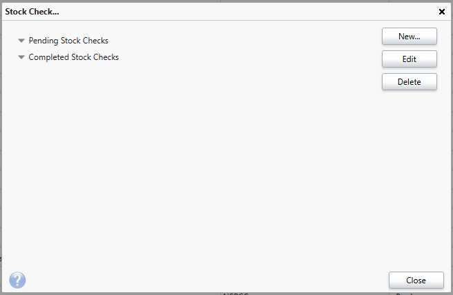 Creating a new Stock Check